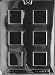 Cybrtrayd Life of the Party AO107 Squares Chocolate Candy Mold in Sealed Protective Poly Bag Imprinted with Copyrighted Cybrtrayd Molding Instructions