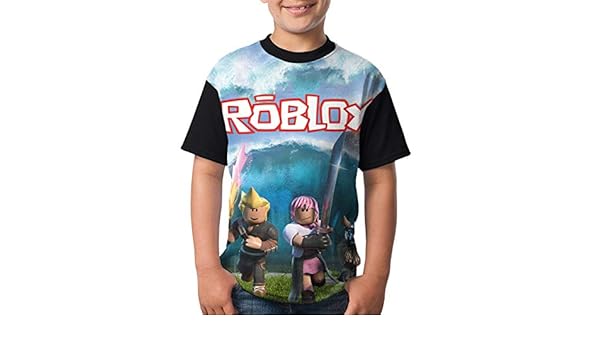 Amazoncom Mqinmyi Roblox Youth Short Sleeve T Shirt Black - 