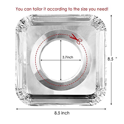 Aluminum Foil Gas Stove Burner Liners, 50 Pack Stove Burner Covers