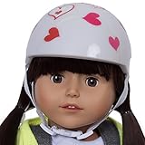 Doll Bike Helmet - Helmet with Easy Strap and Decorate Yourself Stickers - Fits all 18 inch Dolls (White)