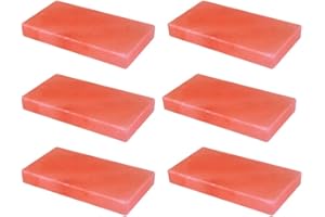 SALT N SOUL Himalayan Salt Block 8x4x0.75 Pack of 6 - Salt Block for Grilling | Himalayan Salt Bricks for Sauna | Salt Tiles for Salt Spa.