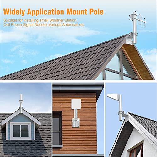Antenna Pole Mount for Outdoor, Upgraded 14 Inch Antenna Mast Pole with