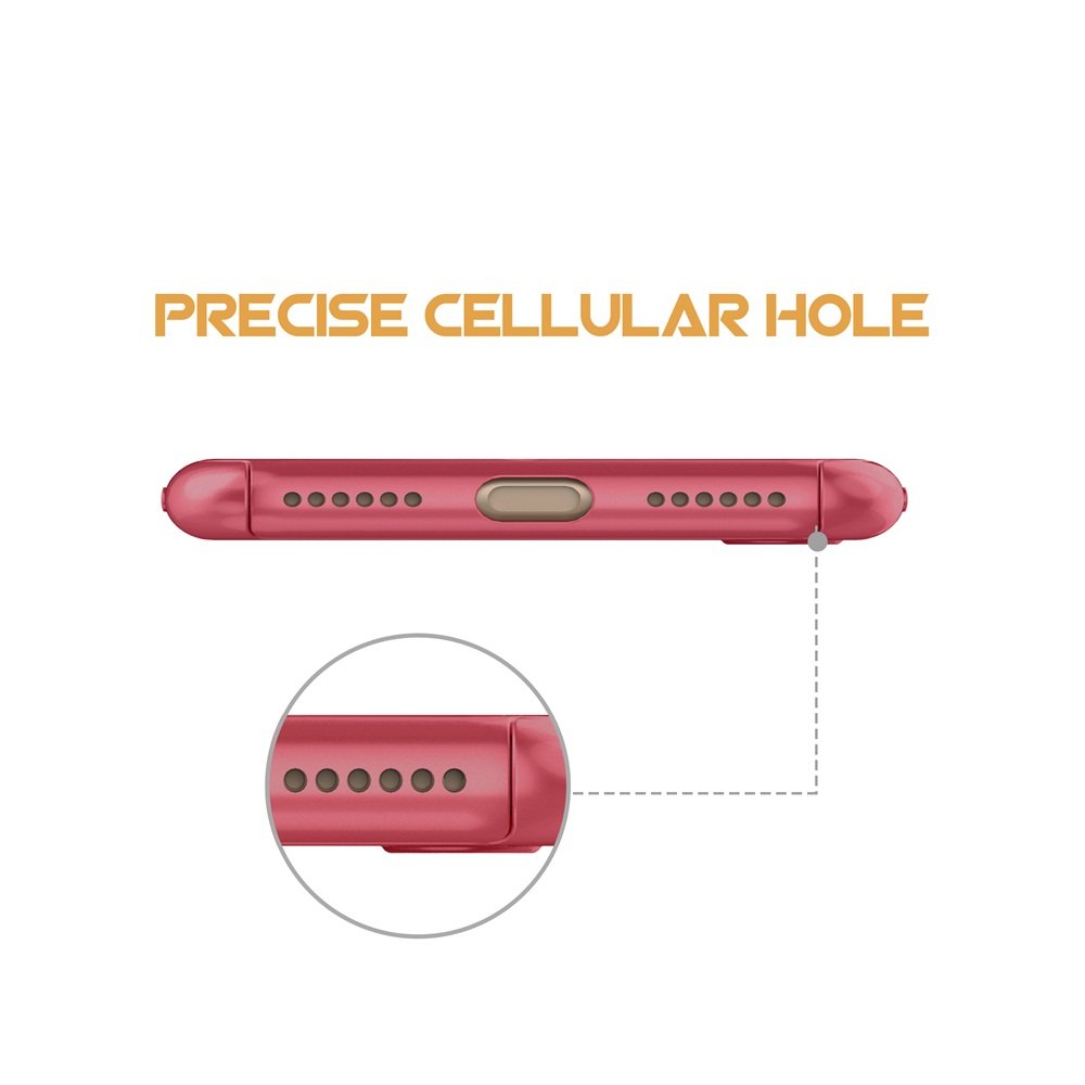 iphone 7 Plus Case,Egrace Full Body Coverage Protection Case, Ultra Thin Hybrid Case Cover with Tempered Glass Screen Protector for iphone 7 Plus (5.5 inch) (Red)