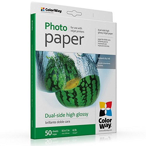 ColorWay High Glossy Double Sided Photo Paper, 8.5x11 inches, 50 sheets