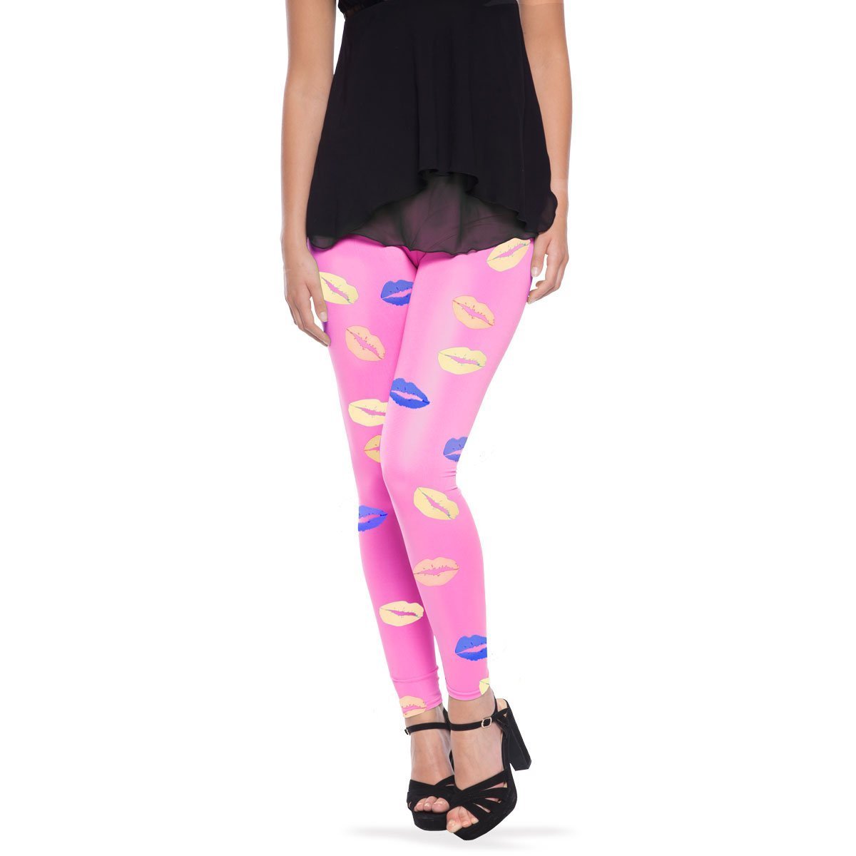 Folat 63547 Pink Lips Leggings Pink