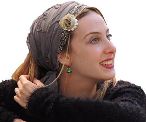 Sara Attali Design Tichel Half Hair Covering Soft Wrap Headband One Size Olive Green