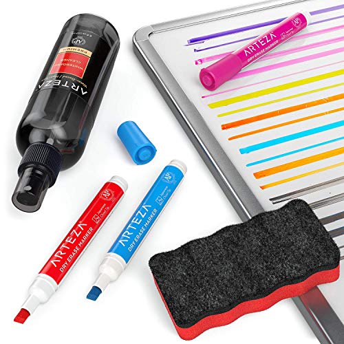 Arteza Whiteboard Cleaner Set, 12 Assorted Colors ChiselTip DryErase