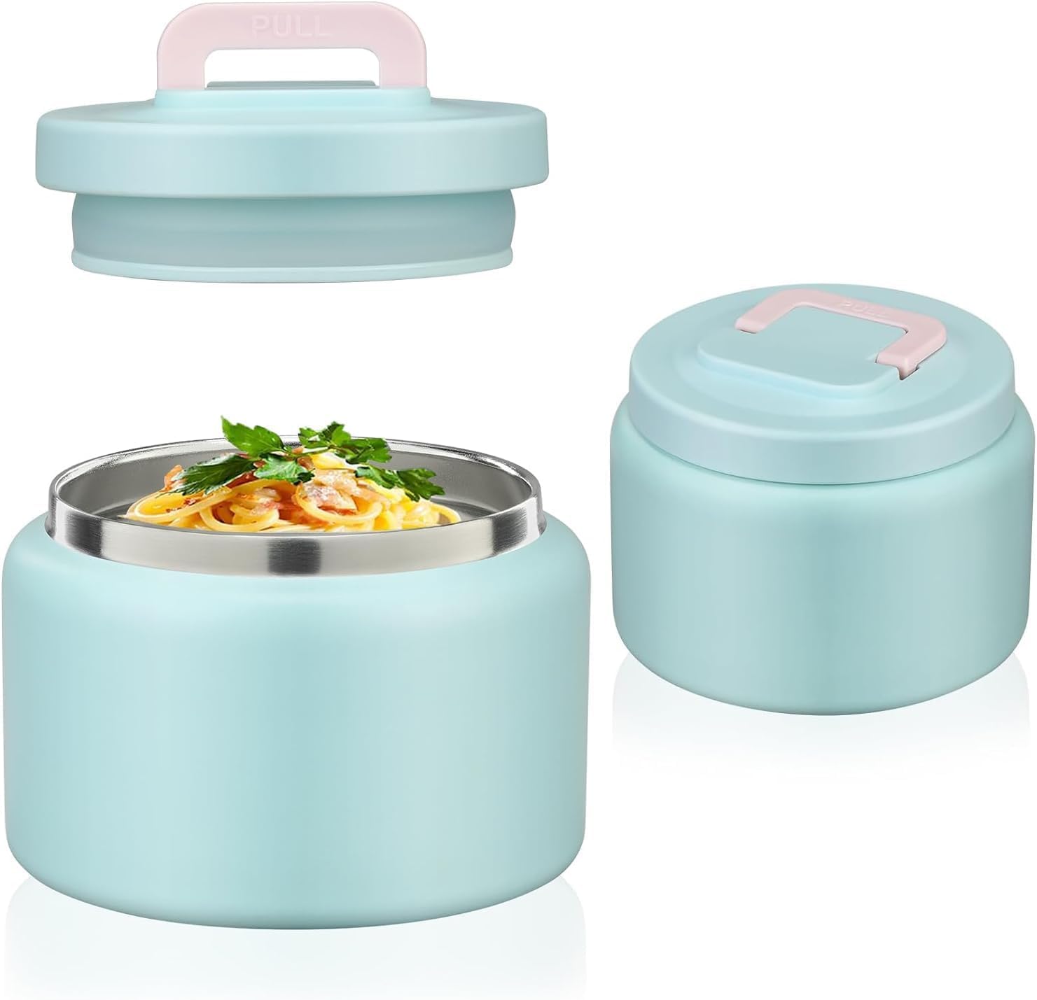 Photo 1 of JXXM 8 Oz Thermo Food Jar for Hot & Cold Food for Kids, Insulated Lunch Containers Hot Food Jar,Leak-Proof Vacuum Stainless Steel Wide Mouth Lunch Soup Thermo for School (A-Ice Blue)
