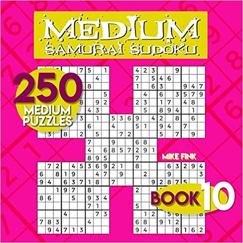 medium samurai sudoku 250 sudoku samurai fink mike 9781730754333 amazon com books