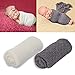 Outgeek Newborn Baby Photography Props 2 Pcs Long Ripple Wrap Newborn Props Baby Photo Props DIY Newborn Photography Wrap (White and Drak Grey)