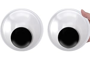 GREVOSEA 2Pcs Giant Googly Eyes, 5.9 Inches Large Googly Eyes with Self Adhesive Black White Plastic Big Wiggle Eyes for DIY Craft Decorations and Christmas Ornaments