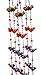 Door Hanging Decorative Cotton Birds in Vibrant Color Stringed with Beads and Bell 5-Bird Bell Tota Traditional Indian Hanging Decoration 2 Layer