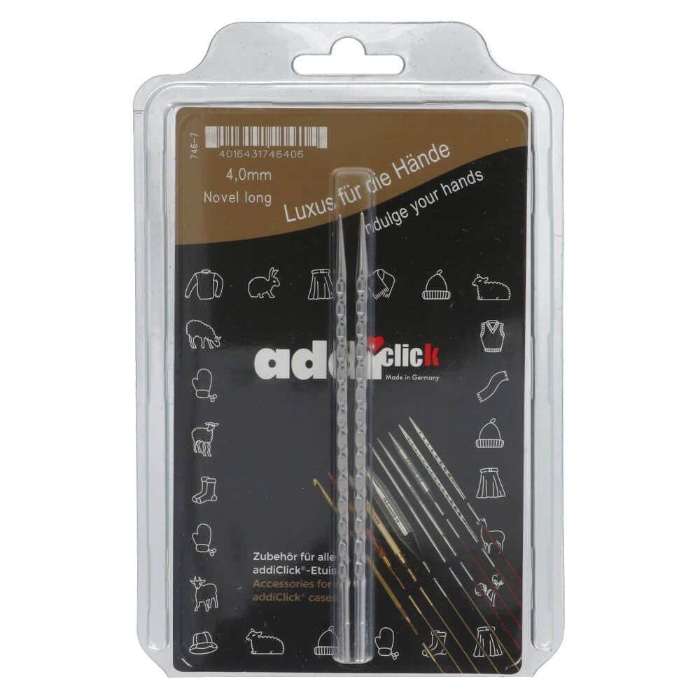 Addi Click Novel Lace Long Tips, Metal, 4.00mm (UK 8 / US 6), 4mm