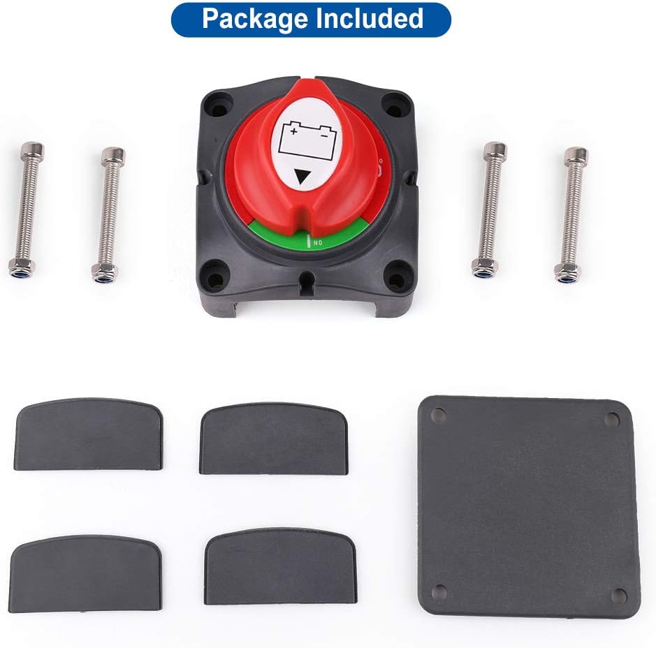 Battery Switch, 12V 24V 48V Battery Disconnect Master Cutoff Switch for Marine Boat RV ATV UTV Vehicles, Waterproof Heavy Duty Battery Isolator Switch (On/Off): Automotive