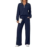 AUTOMET Womens Track Suits Set Sweatsuits Two Piece Outfits Lounge Sets Half Zip Lapel Sweatshirts Fall Fashion Clothes