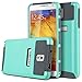ULAK Note 3 Case, Galaxy Note 3 Case - 2in1 Slim Hybrid Soft TPU Hard Back Cover Dual Layer Protective Case for Samsung Galaxy Note 3 III N9000 All Carriers-Mint Green/Gray