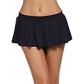 Sexy Pleated Skirts for Women Plus Size Solid Color Low Waist Frill Micro Skirts Schoolgirl Rave Mini Skirts