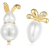 MUYAN Cute Small Easter Bunny Earrings for Women Carrot Rabbit Easter Studs Holiday Jewelry