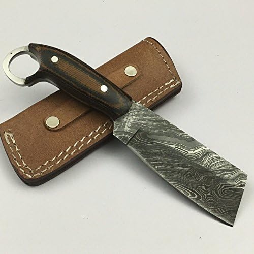 ASH dk98m Damascus steel custom handmade hunting knife 7"