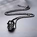 U7 Gothic Jewelry Ion Plating Black Wheat Rope Chain with Antique Skull Skeleton Pendant Necklace for Men Women, 22 Inch