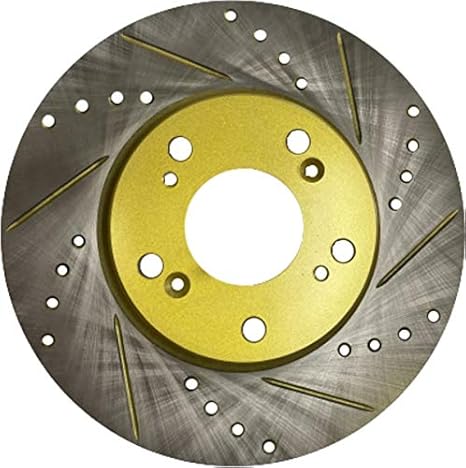 Amazon Spirit ゴールドドリルドスリットディスクブレーキローター ダイハツ コペン トヨタ パッソ ブレーキローター 車 バイク
