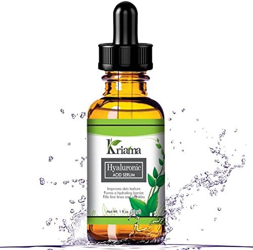 Kriama Hyaluronic Acid Serum - Hydrating Anti Wrinkle Serum - Improves Skin Texture, Forms Hydrating Barrier, Reduces Fine Lines & Wrinkles - with Vitamins C & E - For Younger, Glowing Skin - 1 Oz