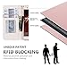 Huawei P10 Plus Case,FYY [RFID Blocking wallet] 100% Handmade Wallet Case Stand Cover Credit Card Protector for Huawei P10 Plus Rose Gold
