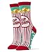 Oooh Yeah Women's Luxury Combed Cotton Crew Socks - Box O' Popcorn, Sock Size 9-11, Shoe Size 5-10