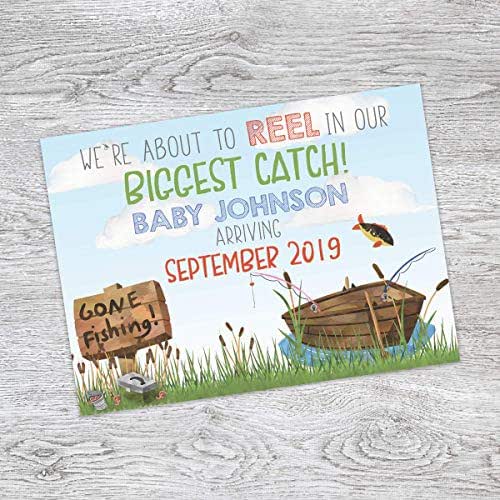 Personalized Fishing Pregnancy Announcement Card