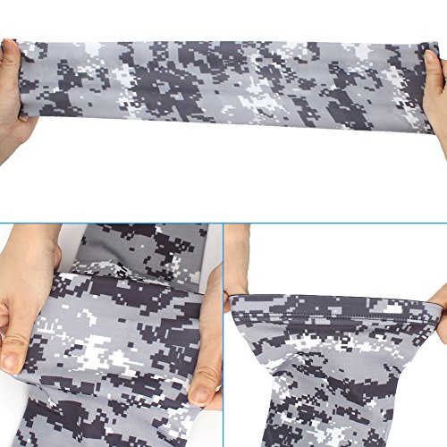 SHINYMOD Arm Sleeves UV Protection Sleeves for Men Women Youth Arm Warmers Compression Sports Sleeves Cycling Golf Basketball Driving Fishing Tattoo Covers Elbow Sleeves 1 Pairs - (3D Printed, XL)