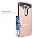 LG V10 Case, Cellaria Card Slot Series - [Shockproof][Drop Protection] Hybrid Dual Layer Slim Wallet Case Cover For LG V10, Rose Gold
