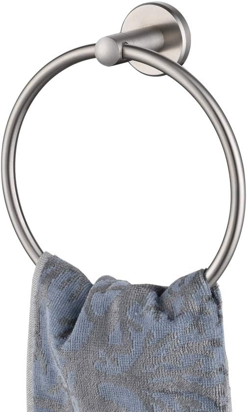 JQK Towel Ring, 304 Stainless Steel Hand Towel Holder for Bathroom, Brushed Finished Wall Mount, TR130-BN: Home & Kitchen