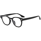 LJCZKA Round Blue Light Glasses for Men Women Fashion Retro Circle Frame Blue Light Blocking Glasses Computer Eyeglasses