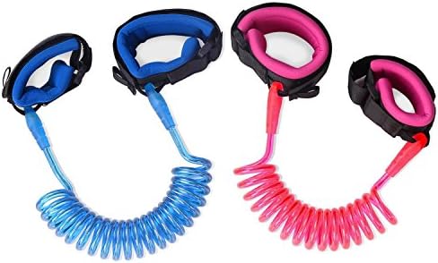WisVertor 2 Pack Baby Child Anti Lost Wrist Link, Safety Wrist Leash for Toddlers &amp; Kids 1.5M Blue + 1.5M Orange