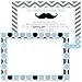 15 Mustache Thank You Cards with Grey Envelopes Stationery for Boys Baby Shower Dapper Chevron Stripes