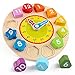Joqutoys Wooden Shape Sorting Clock Puzzle Teaching Time Number Blocks Educational Toy for Kids