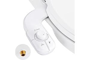 Arofa Bidet Attachment for Toilet, Self-Cleaning, Dual Nozzle Bidet Toilet Seat, Ultra-Slim Bidets for Existing Toilets, Non-Electric, Adjustable Water Pressure, Feminine & Rear Wash (White)