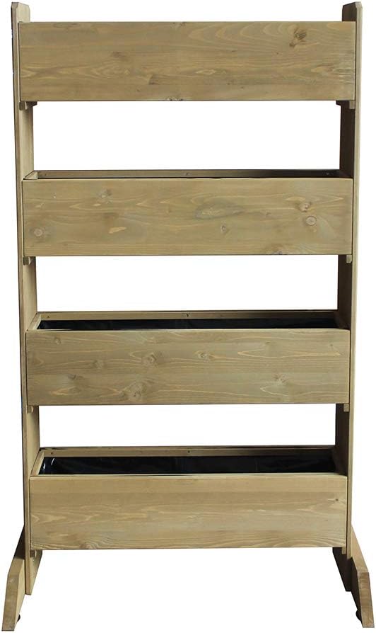 AIRWAVE 4 Tier Vertical Planter Wooden for Herbs/Flowers/Plants in Outdoor/Garden/Lawn/Patio