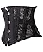 SHAPERX Women's 26 Steel Boned Corset Heavy Duty Waist Trainer Corset Shaper for Weight Loss Tummy Control Waist Slimming Trimmer Cincher Breathable Mesh,SZ1997-Black-3XL