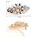 NYKKOLA Women's Multilayered Peacock Shaped Rhinestone French Barrette Hair Clip Blue