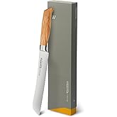 8 Inch Bread Knife – Double Serrated Swedish Steel Sourdough Knife with Italian Olive Wood Handle – Premium Serrated Knife for Homemade Bread, Pastries & Gifts for Home Bakers