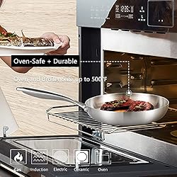 LOLYKITCH 9 Inch Tri-Ply Stainless Steel Frying