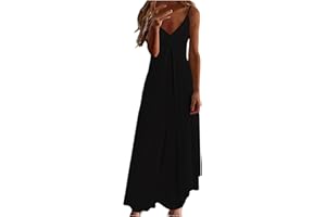FEANCEY Summer Dresses for Women 2023 Beach Long Dress Boho Sleeveless Sundress Casual V-Neck Hawaiian Dress for Vacation
