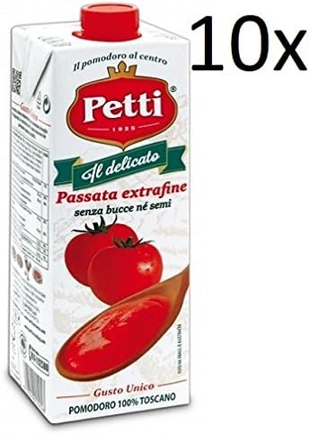 10x Petti Il Delicato BIO Passata Tomato Sauce for Pasta 1kg No Skin nor Seeds! 100% Italian Since 1925!