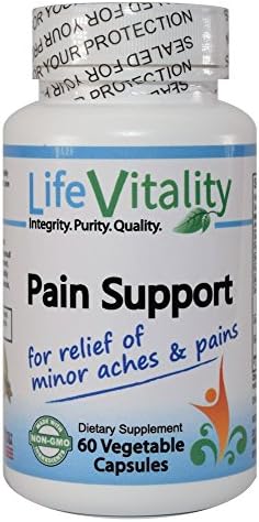 Life Vitality Pain Support for Relief of Minor Aches and Pains, 60 Vegetable Capsules, Safe and Natural Pain Relief for All Types of Pain