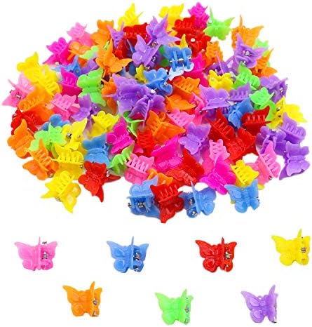 100 PCS Mini Claw Clips Butterfly Hair Clips Multi-Colored Hair Clips For Women Hair Accessories Clips