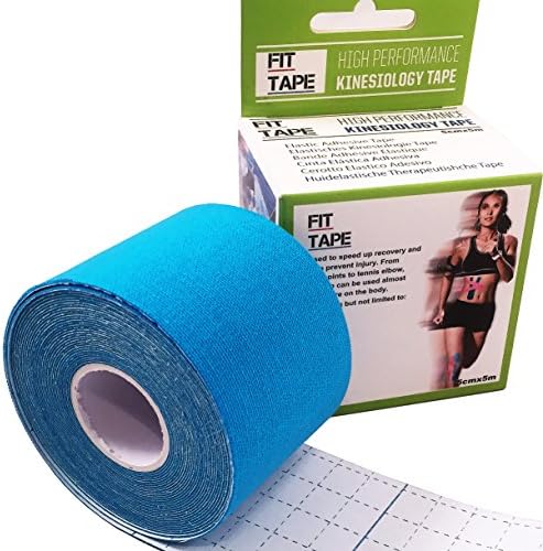 Fit Tape | #1 Kinesiology Tape : Sports Rehab Wrap | Rock Solid Therapeutic Adhesive | Supports injuries, Reduces Inflammation & Pain, Increases Blood Flow * Stabilizes Shoulder, Elbow, Ankle, Knee, Back, Neck * Perfect for Crossfit, Swimming, Etc. Kinesio Muscle & Joint Therapy* Elastic Cotton - 100% Satisfaction Guarantee!