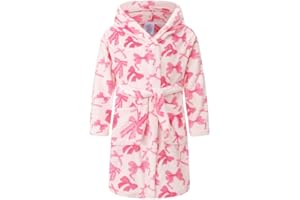FunnyPaja Girls Soft Fleece Robes Plush Hooded Bathrobes Sleepwear for Kids 2-16 Years