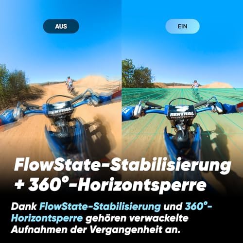 X3 wasserdichte 360° Action Kamera mit 1,27 cm (1/2 Zoll)-Sensor, 5,7 K 360°, 72 MP 360° Fotos, Stabilisierung, 5,8 cm (2,29 Zoll)-Touchscreen, Vibrationserkennung und mehr
