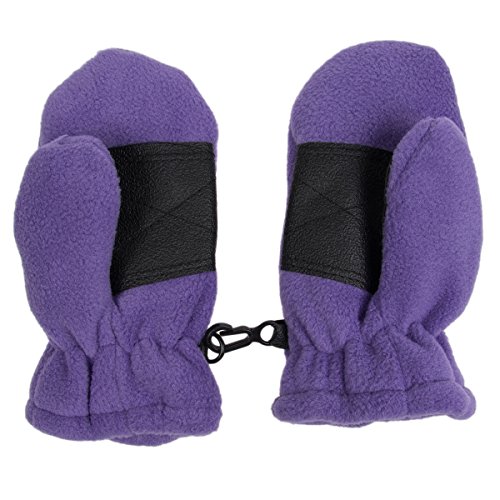 Toddler Fleece Insulated Mittens Boys Girls Clips Palm Grip Warm Winter